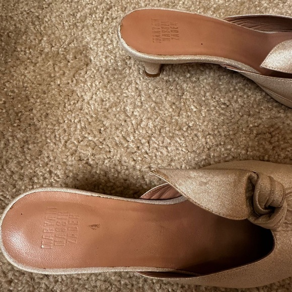 Maryam Nassir Zadeh Palo Mule In Satin Beige Gold size 9 - Picture 11 of 11